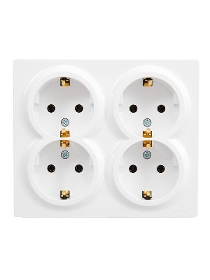 Розетка 4-м ОП LETO с заземл. закрытый корпус ПБТ бел. LEZARD 752-0200-127BDP