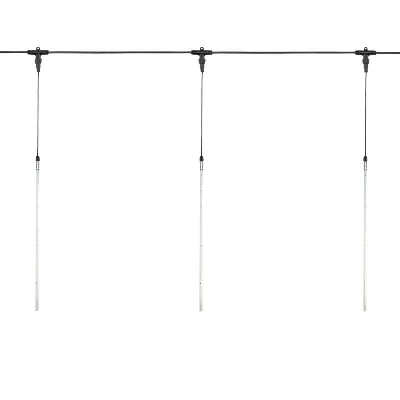 Гирлянда светодиодная "Тающие сосульки" 10шт х 50см шаг 100см 600LED тепл. бел. 24В провод каучук черн. соединяется Neon-Night 256-427