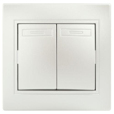 Переключатель 2-кл. СП Plano 1-107-06 10А 250В IP20 перламутр Intro Б0053811
