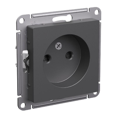 Розетка AtlasDesign 16А без заземл. защ. шторки механизм базальт SE ATN001449