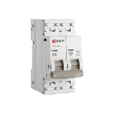 Выключатель автоматический 2п C 5А 4.5кА ВА 47-63N PROxima EKF M634205C
