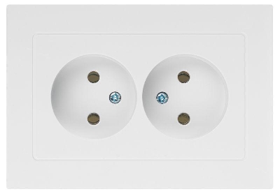 Розетка 2-м СП Accent 6-204-01 16А IP20 250В 2P AL/CU бел. Intro Б0063447