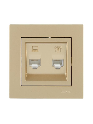 Розетка компьютер+телефон VESNA зол. LEZARD 742-3688-143