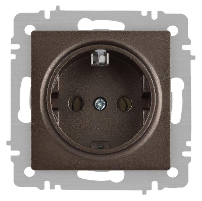 Розетка 1-м СП Accent 6-202-08 16А IP20 250В 2P+E Schuko бронза Intro Б0063699