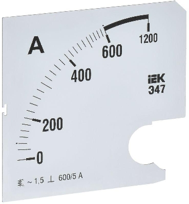 Шкала сменная для амперметра Э47 600/5А-1.5 96х96мм IEK IPA20D-SC-0600