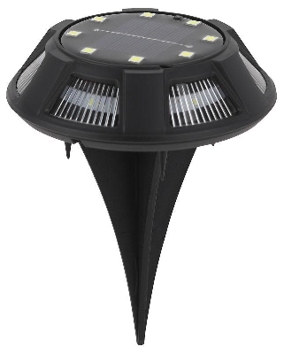 Светильник светодиодный ERAST024-01 "Таблетка" уличный на солнечн. батарее подсветка сталь пластик d11см ЭРА Б0057662