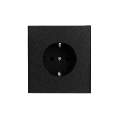 Розетка 1-м СП STRONG MIELE 16А с заземл. защ. шторки антрацит Kranz KR-78-0701-5