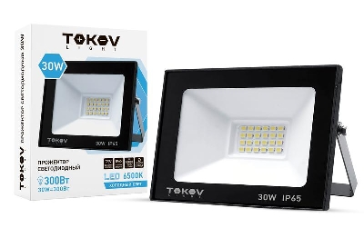 Прожектор светодиодный 30Вт 1700лм 6500К IP65 черн. (TKL) TOKOV ELECTRIC TKL-FL/LED-30-6.5K-IP65