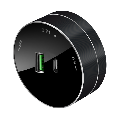 Розетка MultiTrack с 2-мя заряд. устройствами USB тип A+C 18Вт 5В/3А антрацит SE MTK13003B