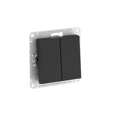 Выключатель 2-кл. AtlasDesign (сх. 5) 10AX быстрозажим. клем. механизм карбон SE ATN001051S