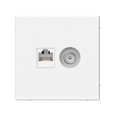 Розетка компьютерная + телевизионная 2-м ArtGallery RJ45 + TV кат.5E лотос SE GAL001389