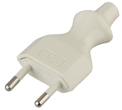 Вилка V2 6А без заземл. прямой ввод (10/200/9600) бел. ЭРА Б0019184