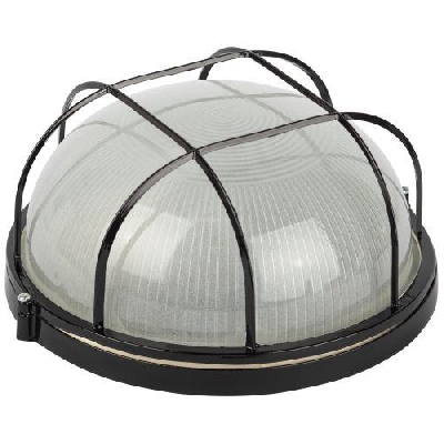 Светильник НБП 03-100-002 1х100Вт E27 IP54 акватермо алюм./стекло D240 круг черн. с решеткой Эра Б0063876