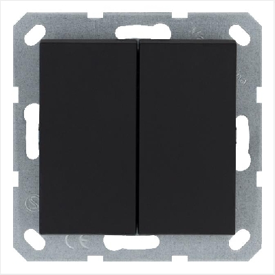 Переключатель перекрестный 2-кл. 10А IP20 механизм черн. матов. soft touch Jasmart G3014PB