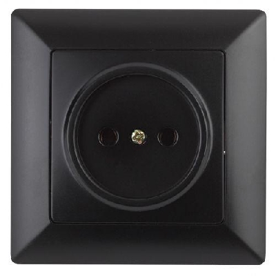 Розетка 1-м СП Solo 4-201-05 2P 16А 250В IP20 без заземл. антрацит Intro Б0053645
