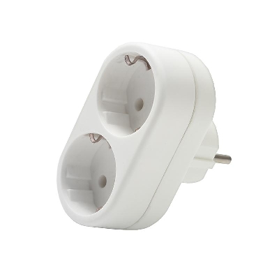 Разветвитель 2-м плоский с заземл. 16А 3500Вт 250В бел. DОМТОК 2653