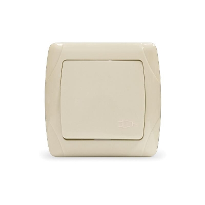 Розетка 1-м СП Маргарита 16А IP20 с заземл. с крышкой сл.кость (ivory) UNIVersal М0029-I