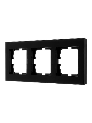 Рамка 3-местн. гориз. VESNA стекло черн. LEZARD 742-5880-148
