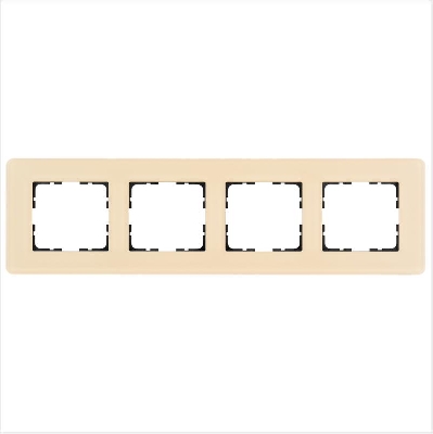 Рамка 4-м G-Glass закругленная стекло матов. тауп Jasmart G1004GT-RM