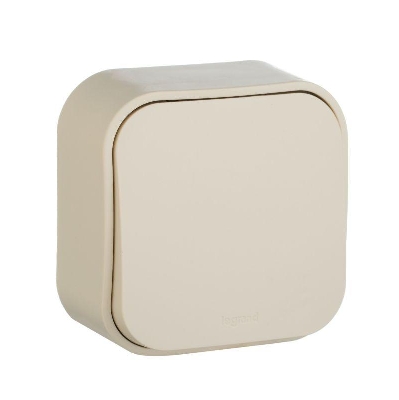 Переключатель проходной 1-кл. ОП Quteo 10А IP20 10AX сл. кость IEK 782234