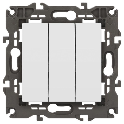 Выключатель 3-кл. СП Elegance 14-1107-01 10А IP20 250В 10AX механизм бел. Эра Б0034249