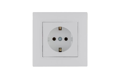 Розетка 1-м Karea RIZZ с заземл. бел. Makel 88001028