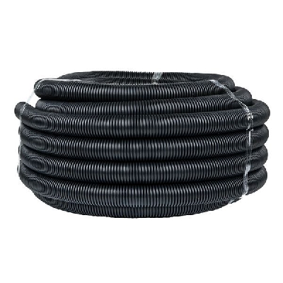 Труба гофрированная d40мм с протяжкой безгалоген. трудногорючая (FRHF) черн. (уп.25м) Plast EKF FRHF-40