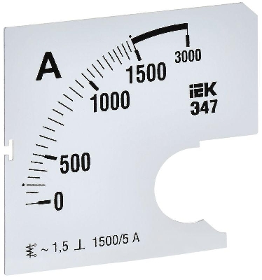Шкала сменная для амперметра Э47 1500/5А-1.5 72х72мм IEK IPA10D-SC-1500