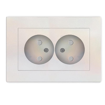 Розетка 2-м СП Афина 16А IP20 без заземл. защ. шторки в сборе жемчуж. Universal A0048-OBr