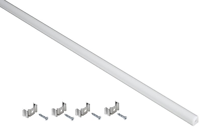Профиль накладной угловой для светодиод. ленты 1616 L2000 комплект аксессуаров опал алюм. IEK LSADD1616-SET1-2-N3-1-12