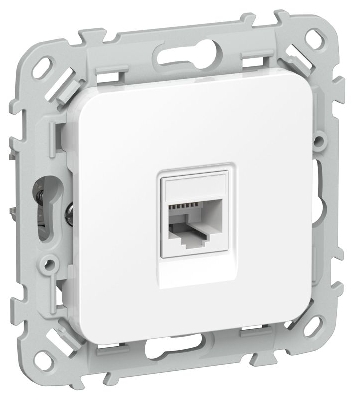 Розетка компьютерная СП FLITE РК5е-1-0-ФлБ RJ45 кат.5E UTP механизм бел. IEK FI-K12-1-K01