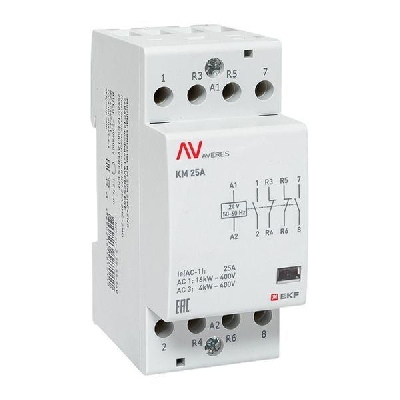 Контактор модульный КМ 25А 2NC+2NO 24В AC (2 мод.) AVERES EKF km-av-2-25-22-24V