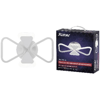 Люстра потолочная светодиодная диммируемая NUVOLA с ДУ 3 режима 500х335х100 72Вт 22кв.м бел. Ritter 52938 9