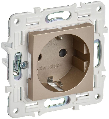 Розетка SKANDY 16А с заземл. без защ. шторок SK-R05Sh шампань IEK SK-R11-16-K37