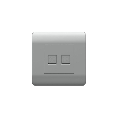 Розетка компьютерная 2-м NEW3-E RJ45 серебр. CHINT 431456