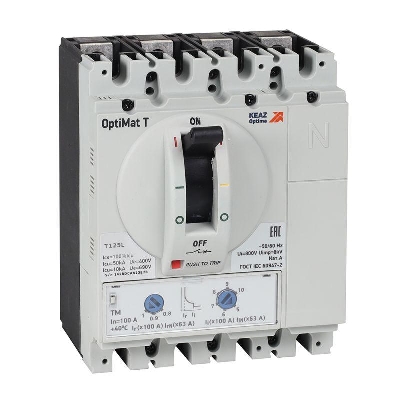 Выключатель автоматический OptiMat T125L TM 80A 4P КЭАЗ 355749