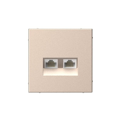 Розетка компьютерная 2-м ArtGallery RJ45 + RJ45 кат.5E механизм песочн. SE GAL001285