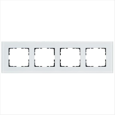 Рамка 4-м G-Glass стекло бел. White Glass Jasmart G1004GW