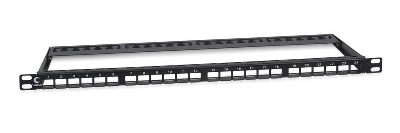 Патч-панель модульная 19дюйм 0.5U 24 порта для неэкранир. модулей высокой плотности с задн. кабельн. организатором (без модулей) Cabeus 9662c