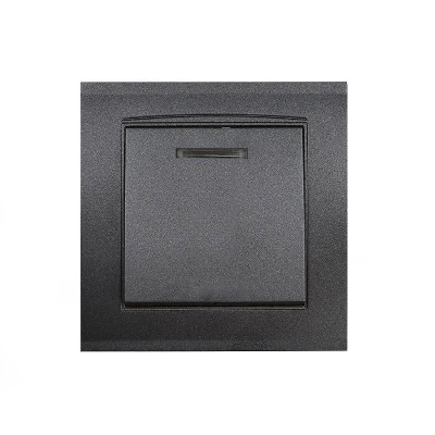 Выключатель 1-кл. СП Бриллиант 10А IP20 с подсветкой в сборе графит Universal 7947397-Gr