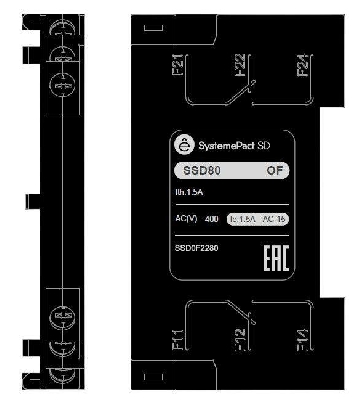 Контакт вспомогательный для SD80 2NO2NC SE SSDOF2280