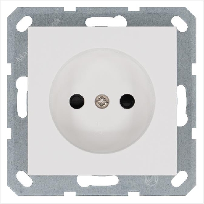 Розетка 1-м 16А IP20 без заземл. защ. шторки механизм бел. глянцевый Jasmart G5503W