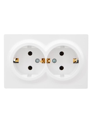 Розетка 2-м ОП LETO с заземл. закрытый корпус ПБТ бел. LEZARD 752-0200-127B