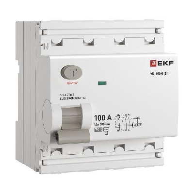 Выключатель дифференциального тока 4п 100А 300мА тип AC 6кА ВД-100N (S) электромех. PROxima EKF E1046MS100300