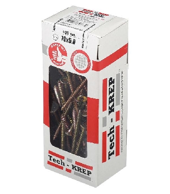 Саморез универсальный 70х5.0мм желт. (уп.100шт) Tech-Krep/Zitar 102265