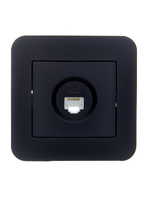 Розетка компьютерная 1-м СП ASTI IP20 RJ45 в сборе Cat 5e черн. бархат LEZARD 7081-4242-139