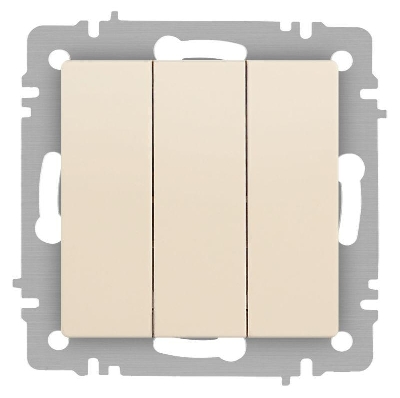 Выключатель 3-кл. СП Accent 6-106-02 10А IP20 250В AL/CU сл.кость Intro Б0063534