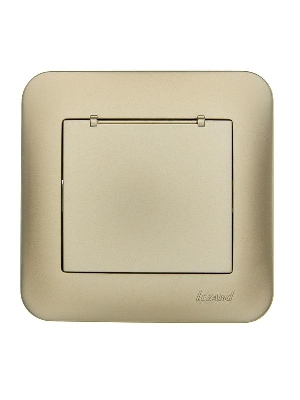 Розетка 1-м СП ASTI 16А IP20 с заземл. с крышкой термопласт в сборе золото. LEZARD 7081-3636-123В