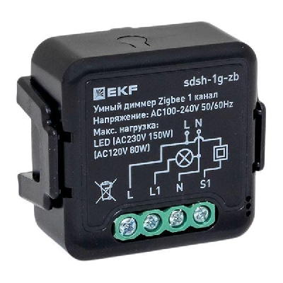Диммер умный в подрозетник 1-канальный Zigbee Connect Select EKF sdsh-1g-zb