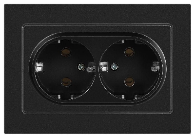 Розетка 2-м СП Accent 6-205-05 16А IP20 250В 2P+E Schuko AL/CU антрацит Intro Б0063494